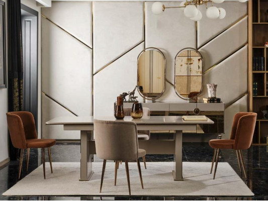 Mesa de comedor conjunto de sala de estar diseño italiano estilo.