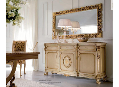 Cómoda Credenza Armarios Cómodas Madera Sala de estar Muebles Armario Lujo Beige