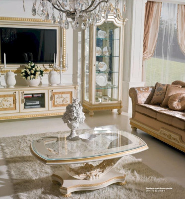 Mesa de centro moderna beige diseñador muebles de salón lujo decoración