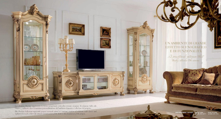 Vitrina armarios Lujo Vitrinas Madera Muebles de salón Oro Armario