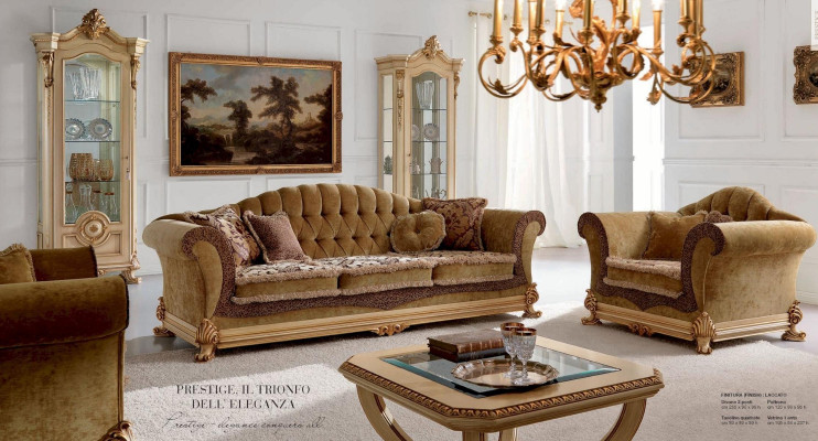 Vitrina armarios Lujo Vitrinas Madera Muebles de salón Oro Armario