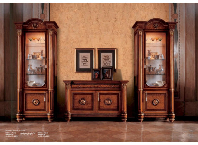 Vitrina de lujo Gabinetes de vitrina Muebles de sala de madera Vidrio Marrón