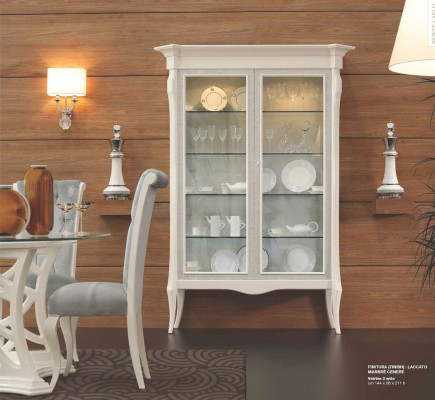 Vitrina de lujo con puertas armarios vitrinas mueble de salón madera blanco