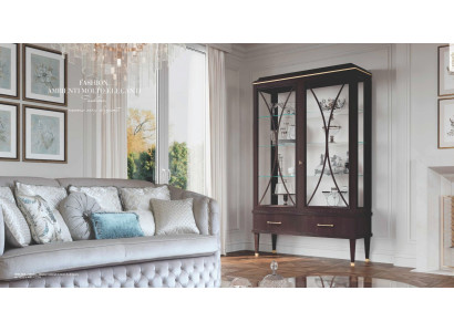Vitrina armarios vitrinas armario de lujo sala de estar madera marrón vidrio