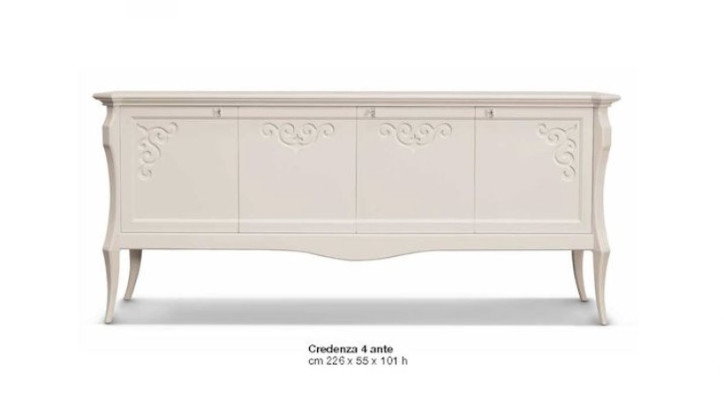 Lujo Aparador Cómoda Armarios Cómodas Salón Madera Grande Blanco