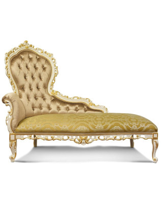 Chaiselounge Tumbona Chaise Chesterfield Sofá Beige Salón Asiento Acolchado