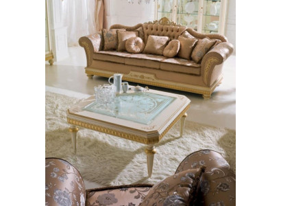Mesa de centro Mesa auxiliar Mesa Muebles de salón Beige Madera Mesas Diseño Lujo