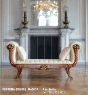 Chaiselongue Tumbona Chaise en tela Sofá Barroco Lujo Beige Acolchado Marrón