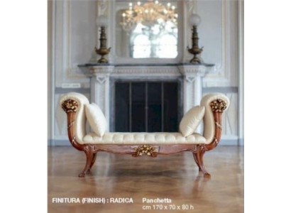 Chaiselongue Tumbona Chaise en tela Sofá Barroco Lujo Beige Acolchado Marrón