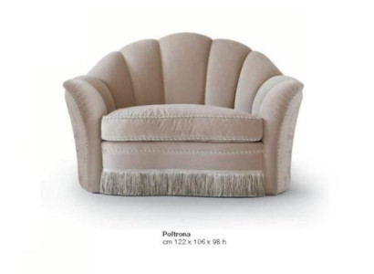 Sillón de lujo de un asiento de tela gris para la sala de estar de estilo moderno.