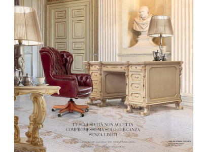Silla giratoria de escritorio Chesterfield roja