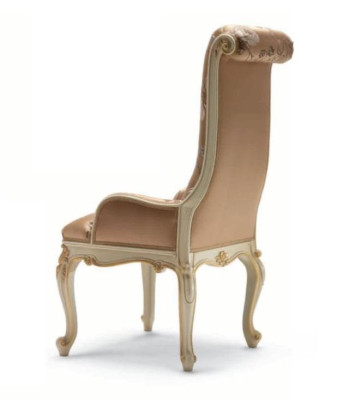 Silla de comedor de lujo silla de comedor sillón asiento sillas madera tela beige asiento