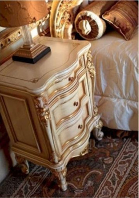 Mesillas de noche Mesilla Consolas Mesa auxiliar Dormitorio Madera Beige Lujo Nuevo