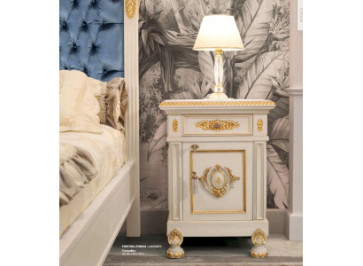 Mesa de noche, mesita de noche, consola, mesa, madera, dormitorio, blanco, nuevo.