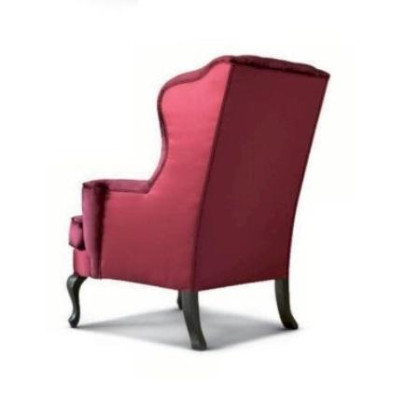 Sillón de lujo, asiento, 1 asiento, tela roja, mobiliario de salón Chesterfield.