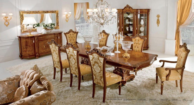 Silla de comedor de lujo Silla de comedor Sillón Asiento de madera Marrón