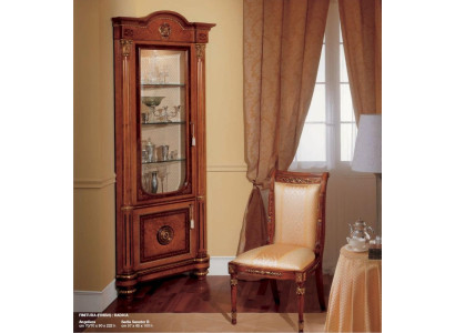 Silla Silla de comedor Sillón de comedor Asiento de lujo de madera Tela marrón