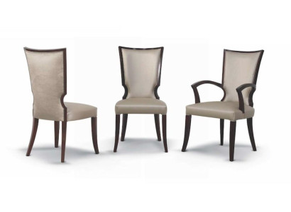 Silla con reposabrazos Silla de comedor Silla de cocina Madera Tela Gris