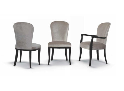 Silla sin reposabrazos Silla de comedor Silla de cocina Madera Gris Tela