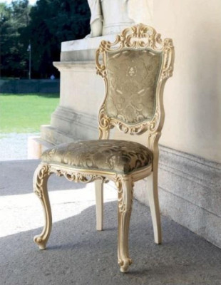 Silla clásica de lujo para comedor, sillón de comedor, silla de asiento, sillas de tela beige.