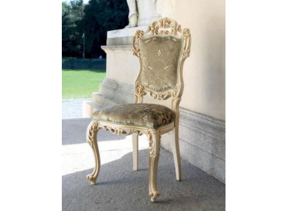 Silla clásica de lujo para comedor, sillón de comedor, silla de asiento, sillas de tela beige.