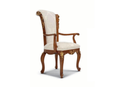 Silla de comedor de lujo, silla de comedor, sillón, asiento, sillas de madera marrón, barroco, dorado.