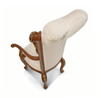 Silla de comedor de lujo, silla de comedor, sillón, asiento, sillas de madera marrón, barroco, dorado.