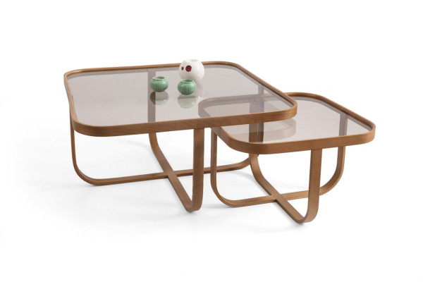 Marrón conjunto de sala de estar 2 mesas de centro modernas Diseñador de decoración completa