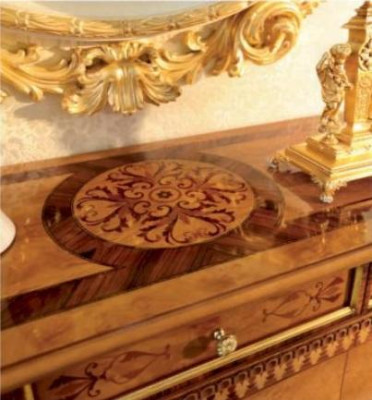 Cómoda espejo aparador Madera Dorado Mueble de sala Armario