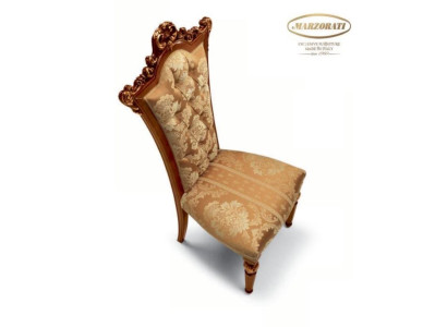 Silla de comedor con respaldo silla de lujo sillas de madera marrón barroco.