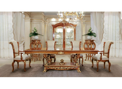 Silla de comedor de lujo Silla de comedor Sillón Asiento Sillas Barroco Oro