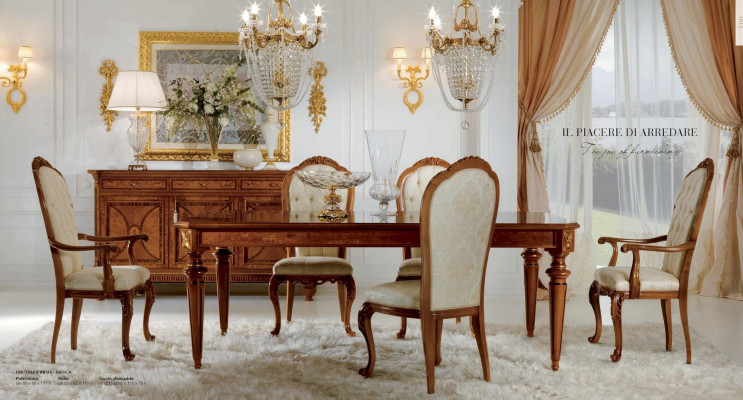 Silla Sillón Silla de lujo Barroco Rococó Sillas Madera Marrón Marzorati.