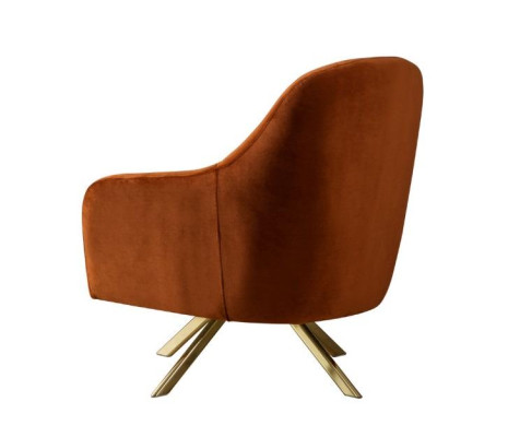 Sillón de brazos naranja con patas de acero inoxidable, moderno sillón individual tapizado muebles.