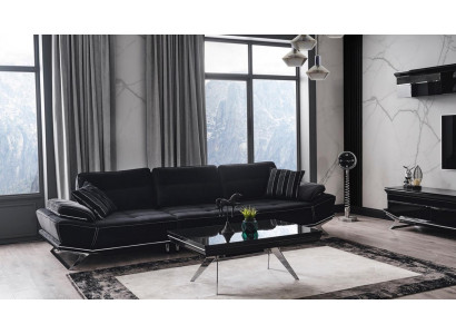 Moderno sofá de 3 plazas en color negro, comodidad y estilo en un solo conjunto.