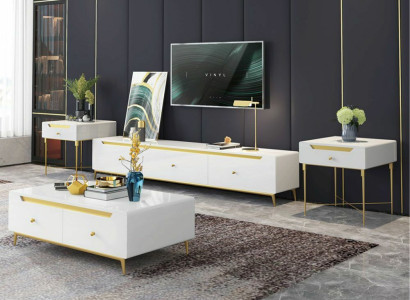 Aparador Mesa de centro Aparador Mueble bajo Mueble de salón 4 piezas.