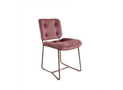 Silla rosa de diseño de una sola plaza, sillón tapizado, silla de metal.
