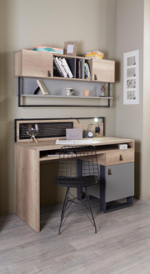 Escritorio marrón mesa dormitorio juvenil muebles de madera 131x63x109cm.