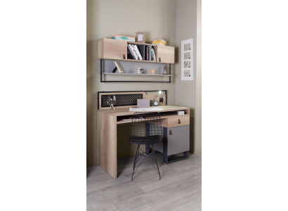 Escritorio marrón mesa dormitorio juvenil muebles de madera 131x63x109cm.