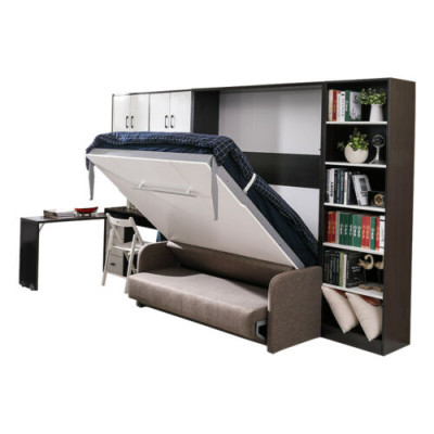 Armario Cama con sofá Tapicería Pared Armarios Cama plegable Muebles + Sofá Nuevo