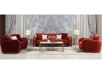 Conjunto de sofá 3 plazas Set Sofá de diseño Sofá Sofá Grupo de lujo Tapizado Nuevo