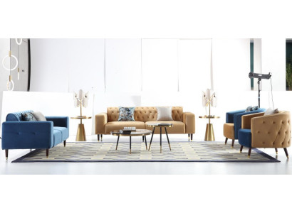 Sofá de tres plazas de diseño de tapicería moderno para salón, muebles nuevos.