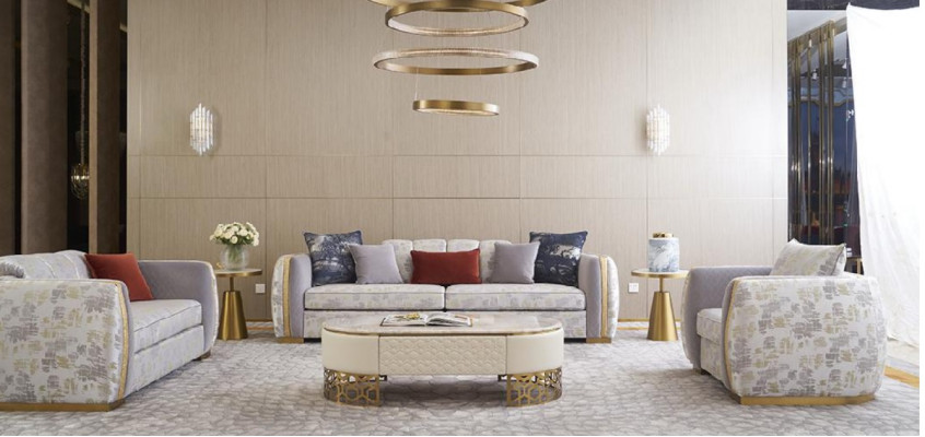 Conjunto de sala de estar Sofá 3+2+1 conjunto sofá tapizado moderno relax nuevo.