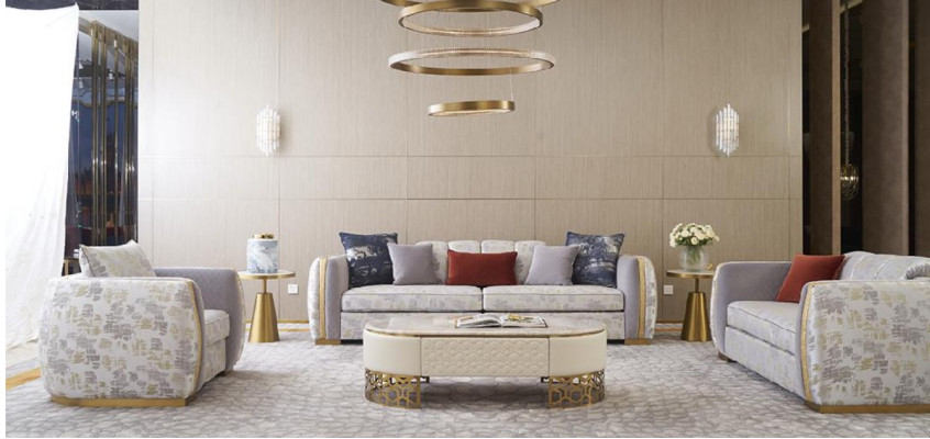 Sofá muebles de sala Tres plazas Sofá tapizado Diseño moderno Nuevo 3 plazas