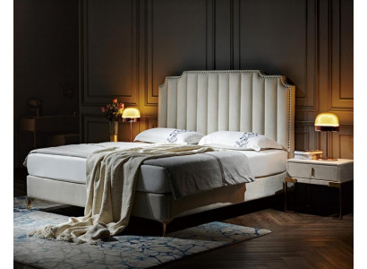 Cama de cuero 2x, mesita de noche 3 piezas. Juego de dormitorio Muebles Modernos Nuevos Camas de lujo