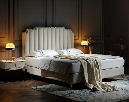 Cama 180x200cm de cuero Muebles de dormitorio de lujo Camas modernas Muebles de hotel nuevos