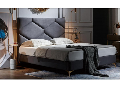 Juego de dormitorio Cama + 2 mesitas de noche 3 piezas. Muebles de mesita de noche de lujo de hotel de terciopelo.