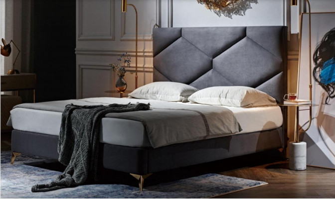 Cama 180x200cm Textil Dormitorio Muebles de lujo Modernas camas Muebles de hotel Nuevos