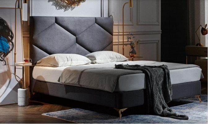 Cama 180x200cm Textil Dormitorio Muebles de lujo Modernas camas Muebles de hotel Nuevos