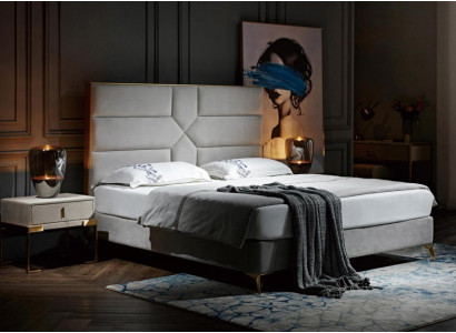 Cama doble Dormitorio del hotel Matrimonio de lujo Cama 2x Mesita de noche 3 piezas. Juego de cama nuevo