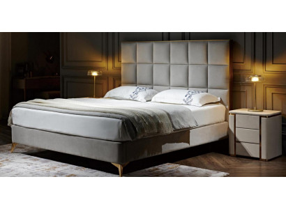 Diseño cama dormitorio camas textil hotel lujo tapizado asiento tela muebles nuevo.